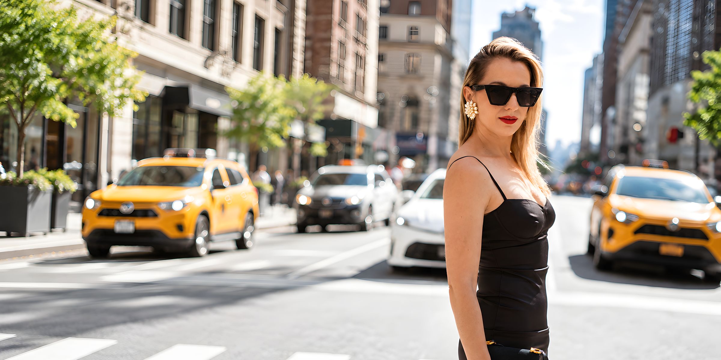 Nina Pimenta on a Manhattan street